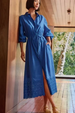 Dresses<EVEREVE Addison Eyelet Dress Blue