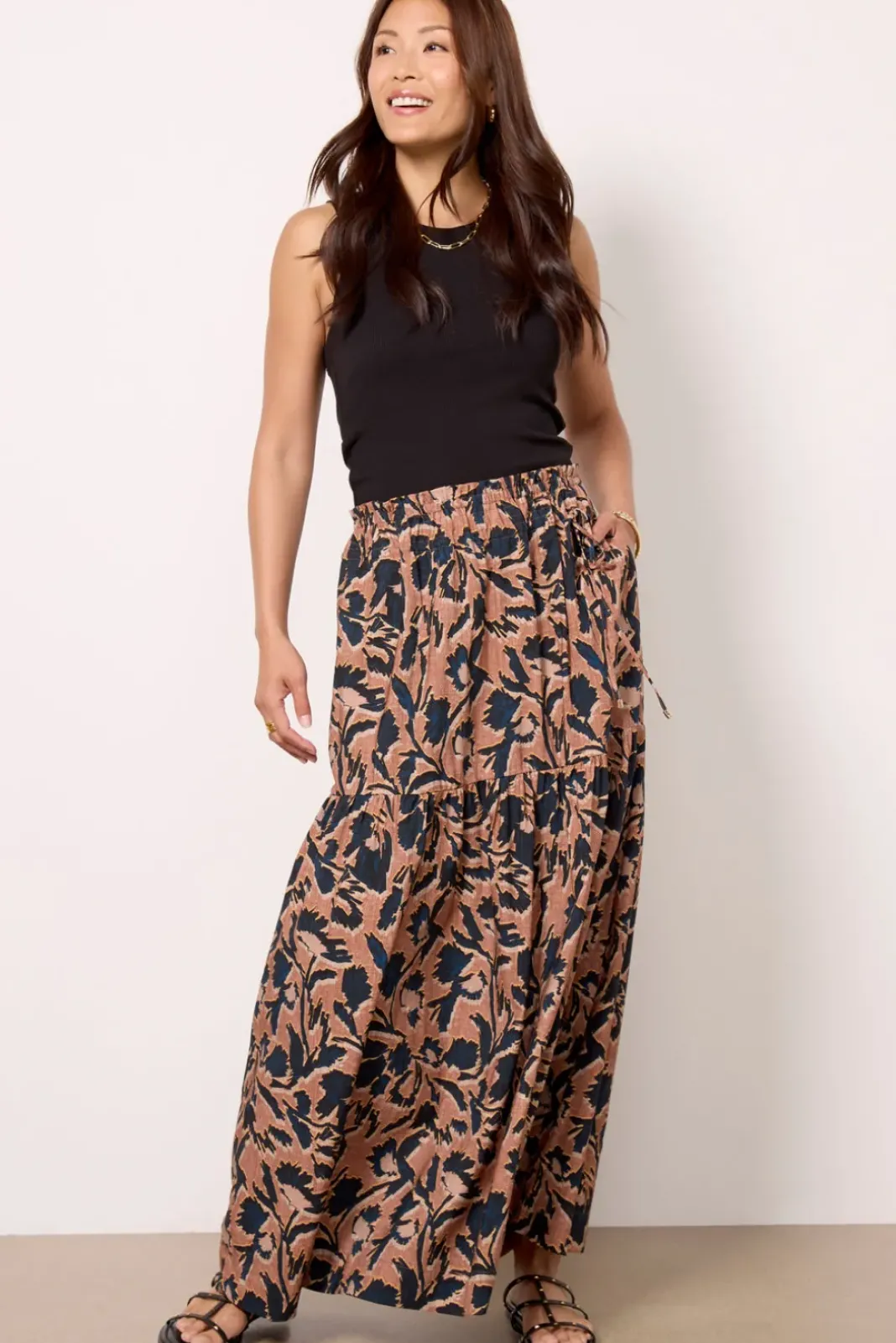 Skirts<EVEREVE Andie Tiered Maxi Skirt Multi