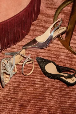 Shoes<SAM EDELMAN Bianka Mesh Sling Back Heel Black