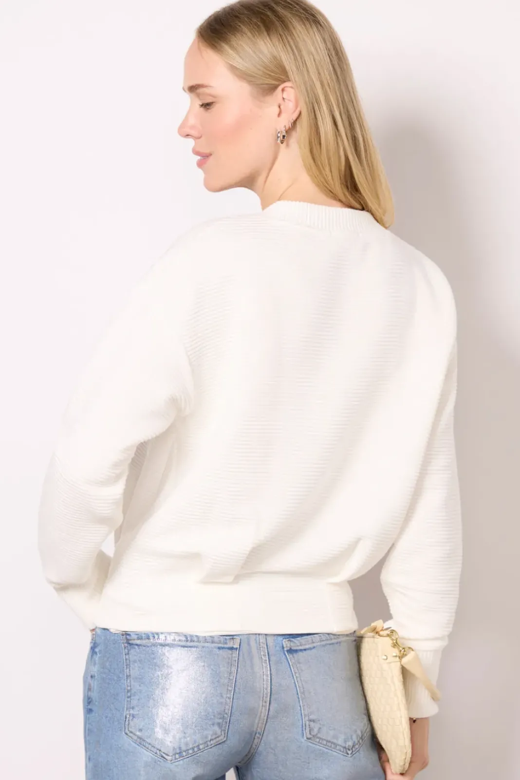 Tops & Tees<EVEREVE Brynn V Neck Ottoman Top Offwhite