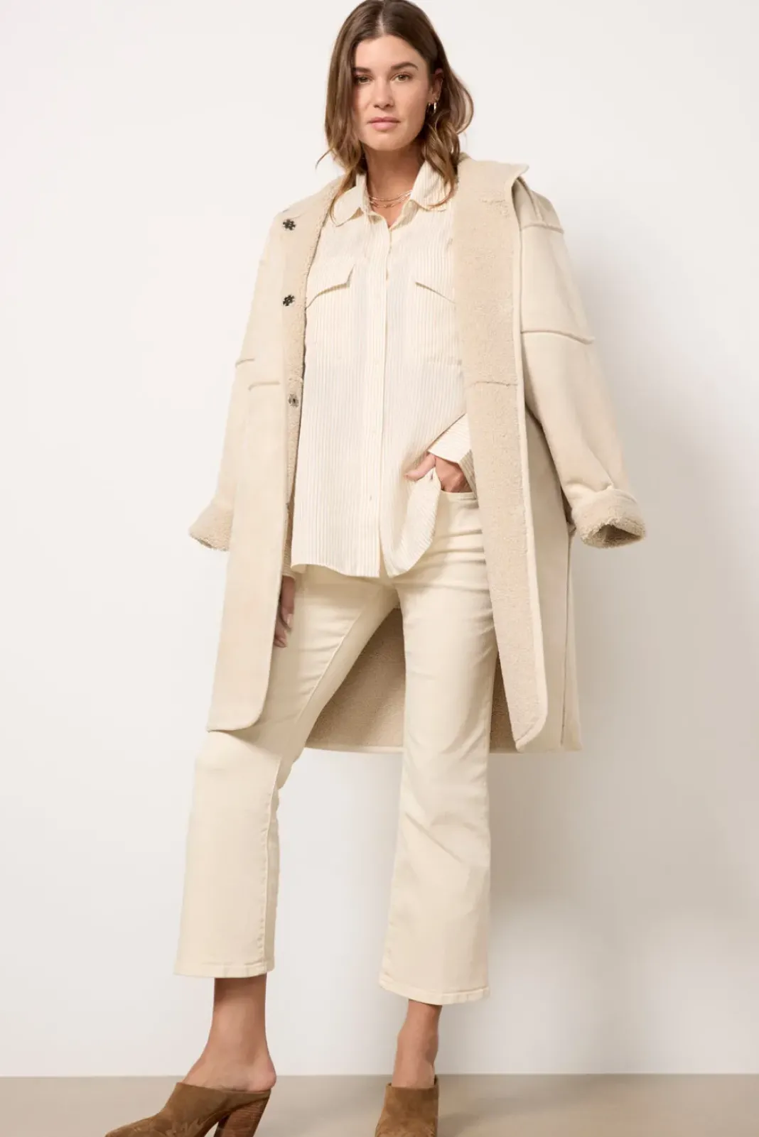 Blazers & Jackets<VELVET Cara Sherpa Coat Ecru