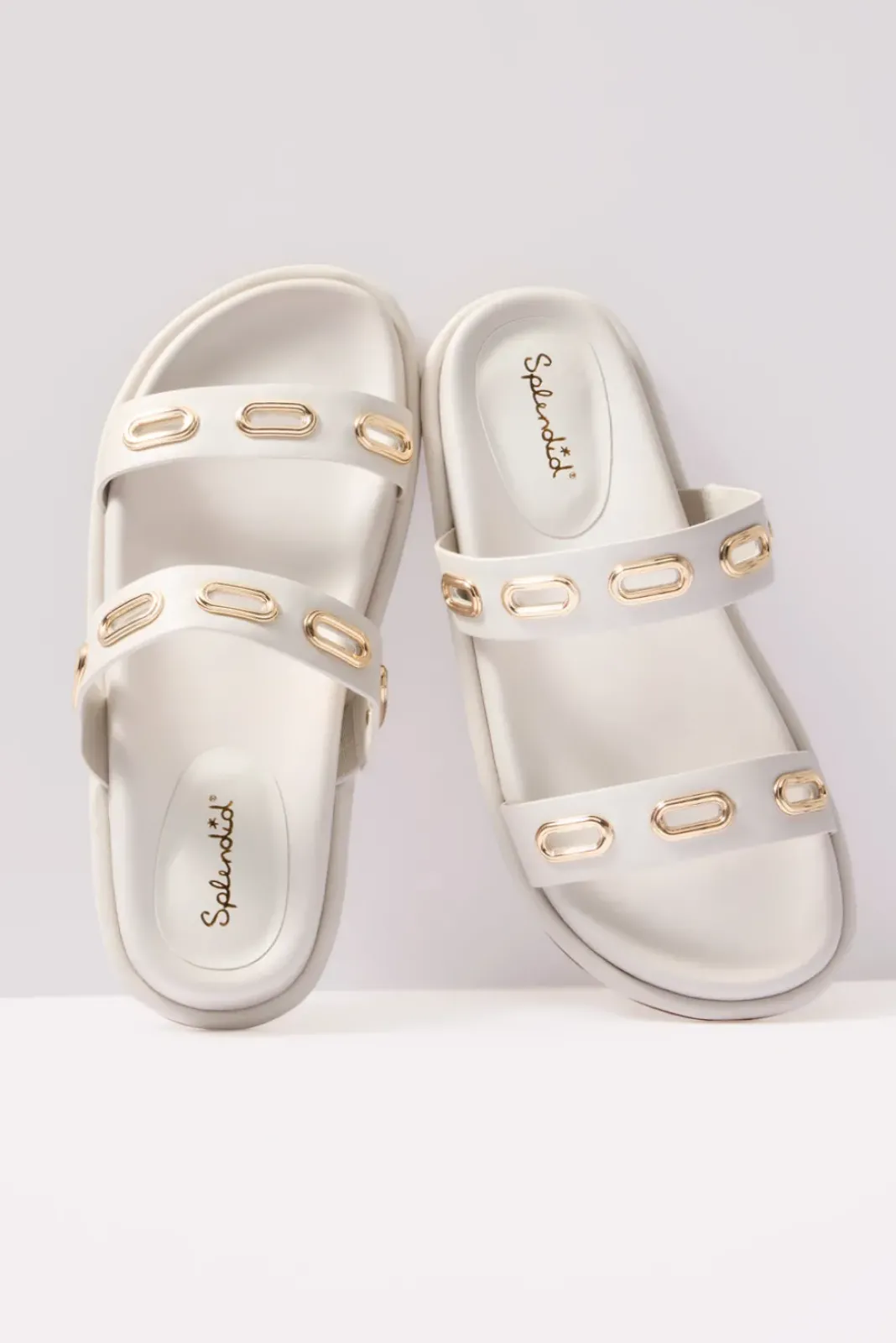 Shoes<SPLENDID FOOTWEAR Carmen Slide Sandal Ivory