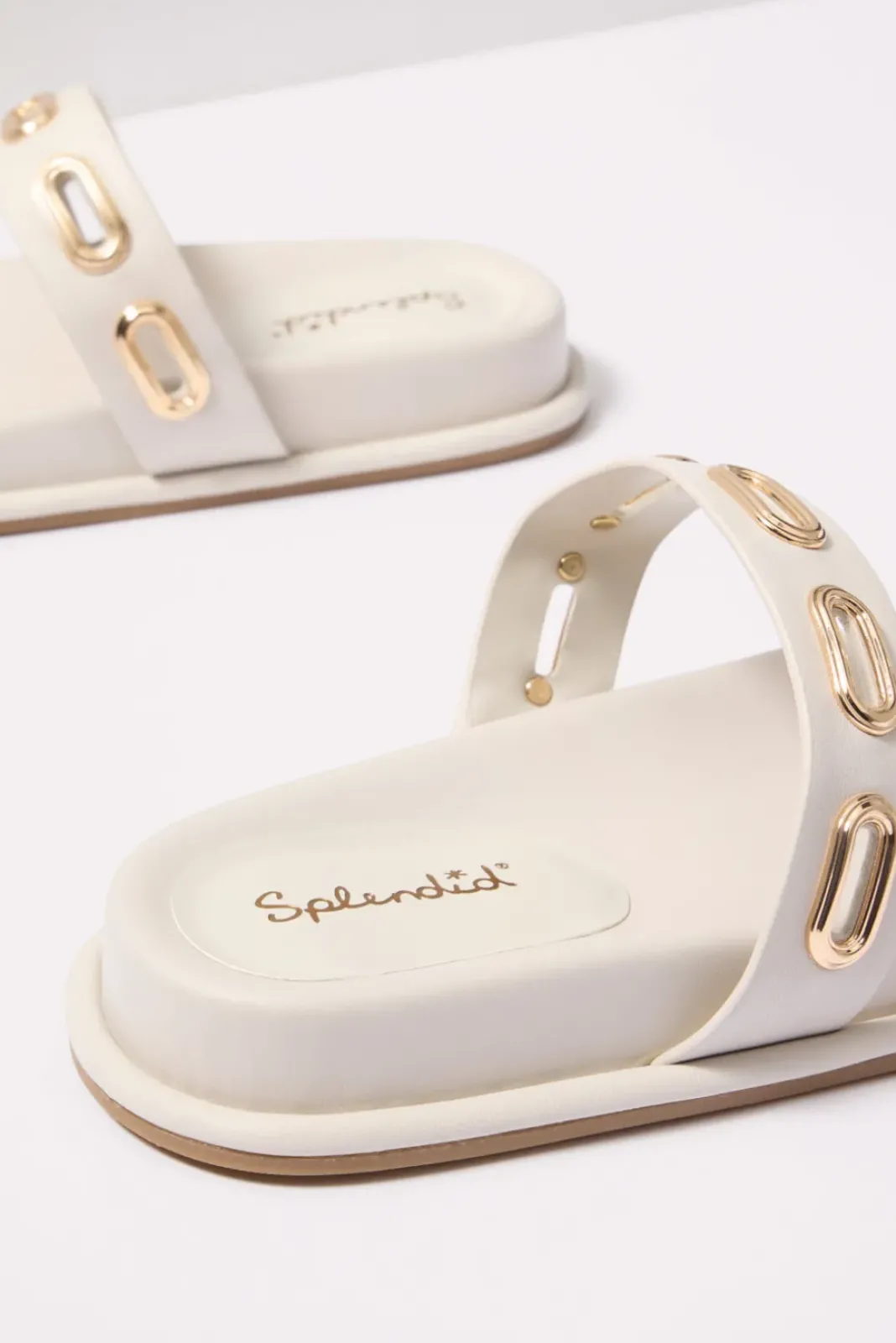 Shoes<SPLENDID FOOTWEAR Carmen Slide Sandal Ivory