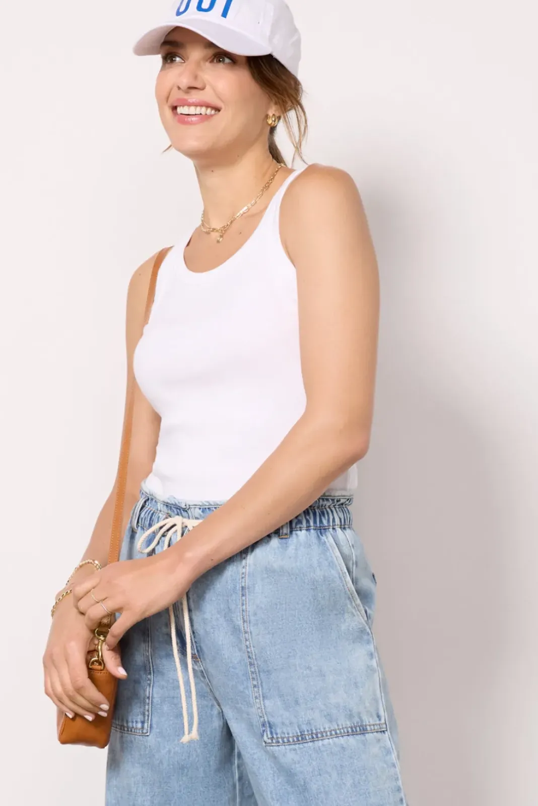 Tops & Tees<MICHAEL STARS Cassie Binded Tank White