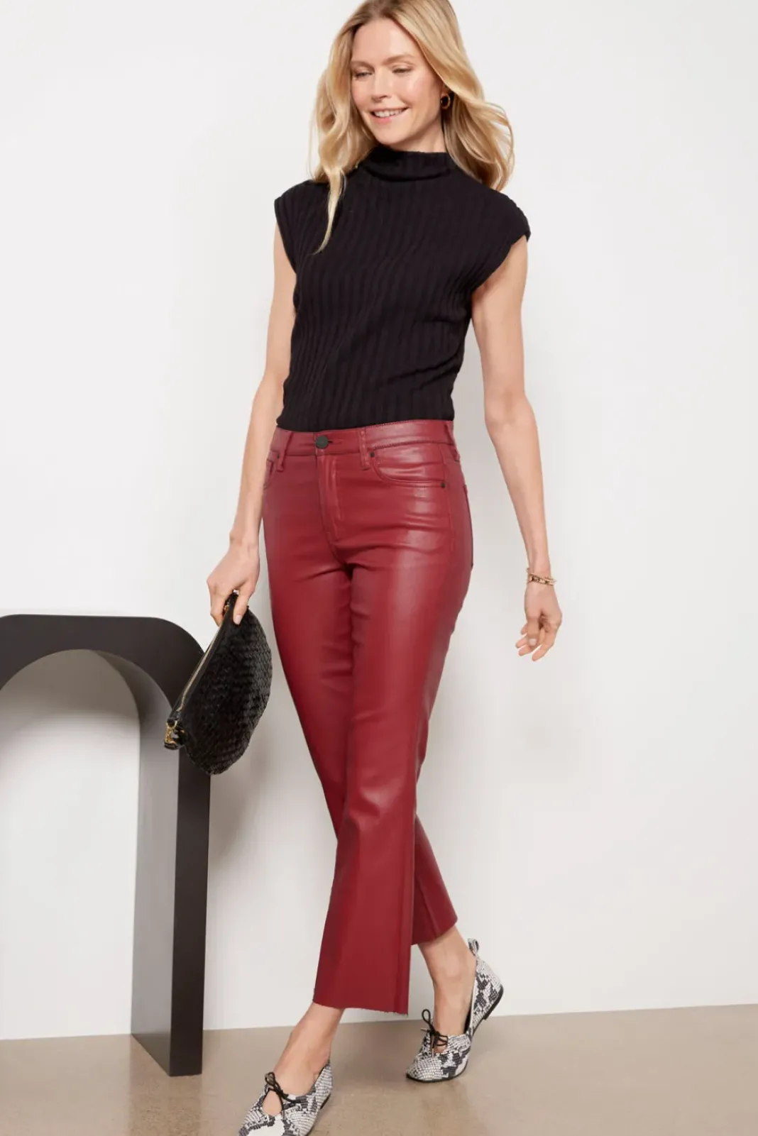Pants & Leggings<KUT FROM THE KLOTH Coated Kelsey Crop Boot Red