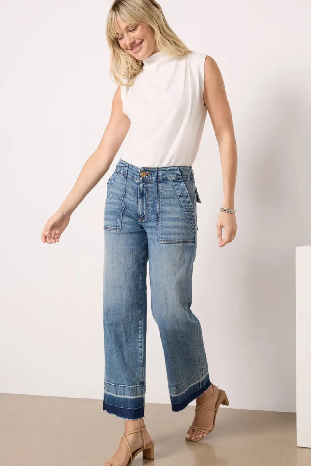 Tops & Tees<EVEREVE Dakota Cowl Neck Tank Offwhite