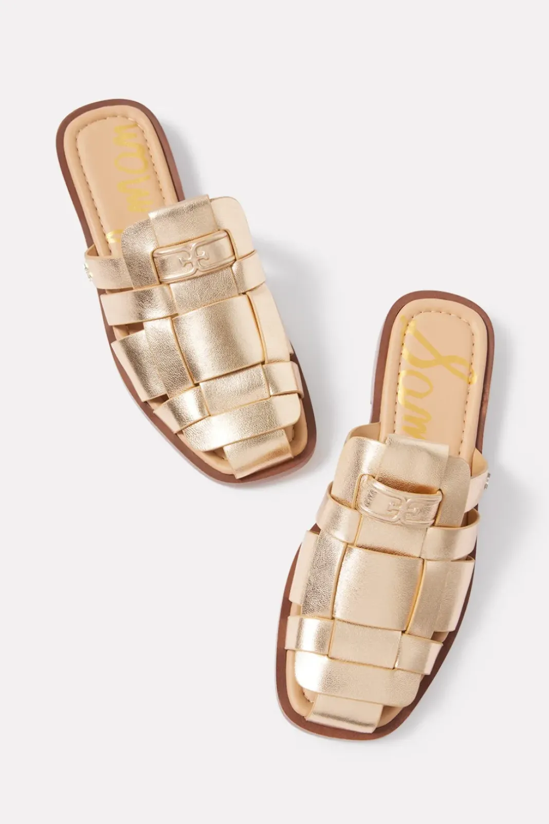 Shoes<SAM EDELMAN Dina Fisherman Slide Goldquartz
