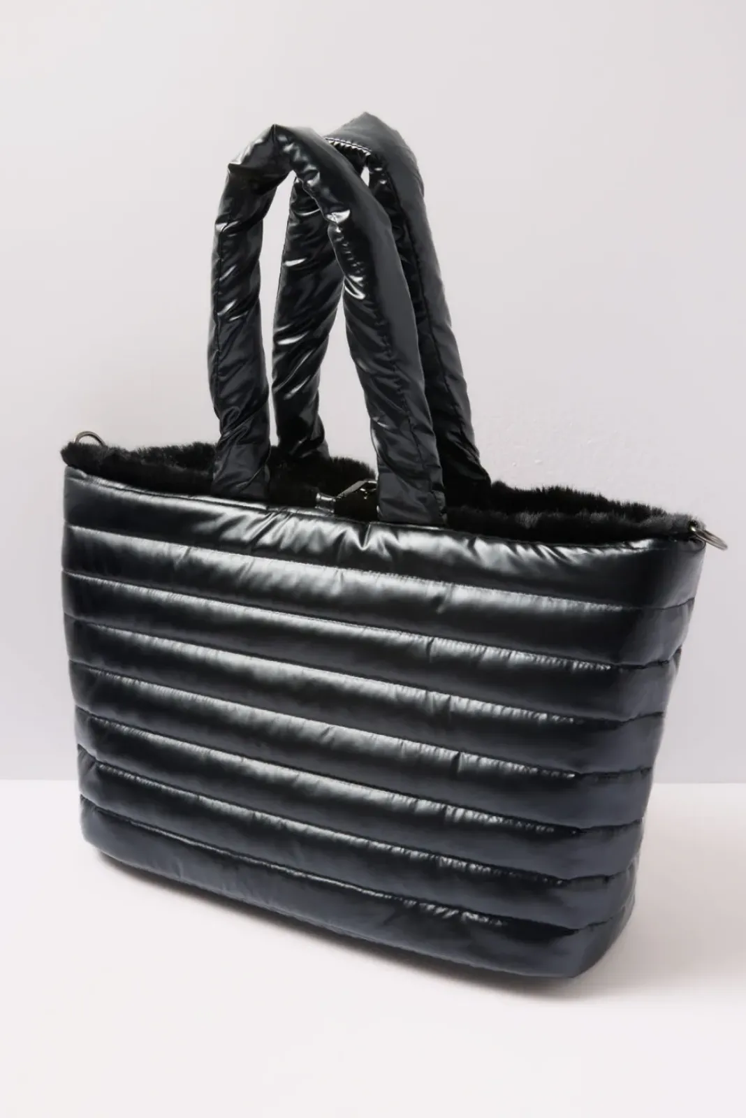 Bags<THINK ROYLN Duplex Reversible Fur Tote Pearlblackfur