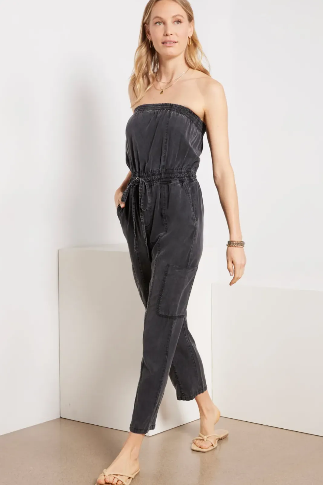 Jumpsuits & Rompers<EVEREVE Emery Cargo Jumpsuit Black