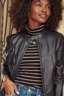 Tops & Tees<SANCTUARY Essential Turtleneck Black/Whitegray