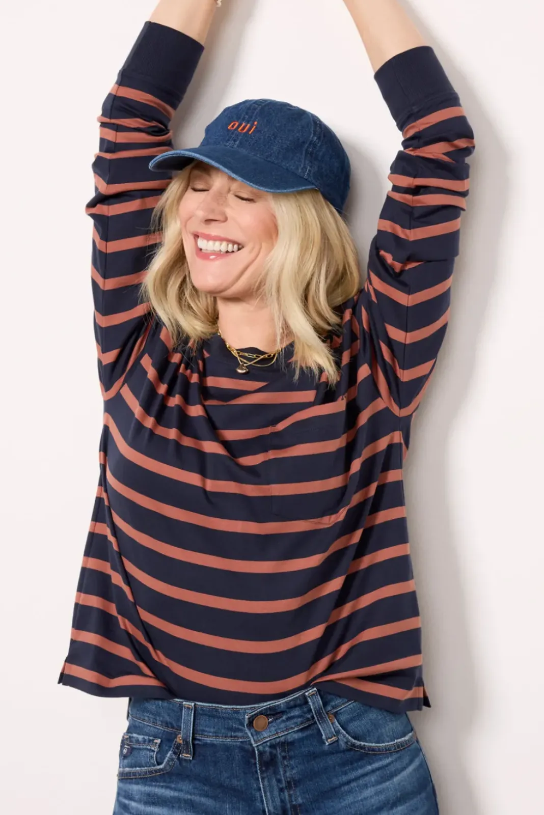 Tops & Tees<EVEREVE Ever Perfect Long Sleeve Navy/Russet