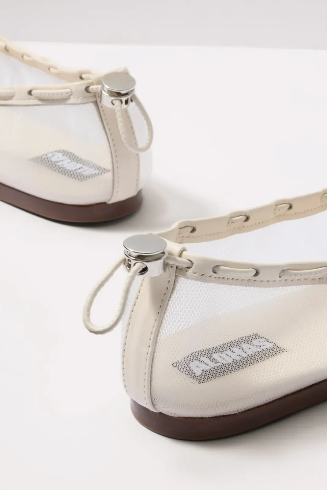 Shoes<ALOHAS Gill Mesh Leather Ballet Flats White