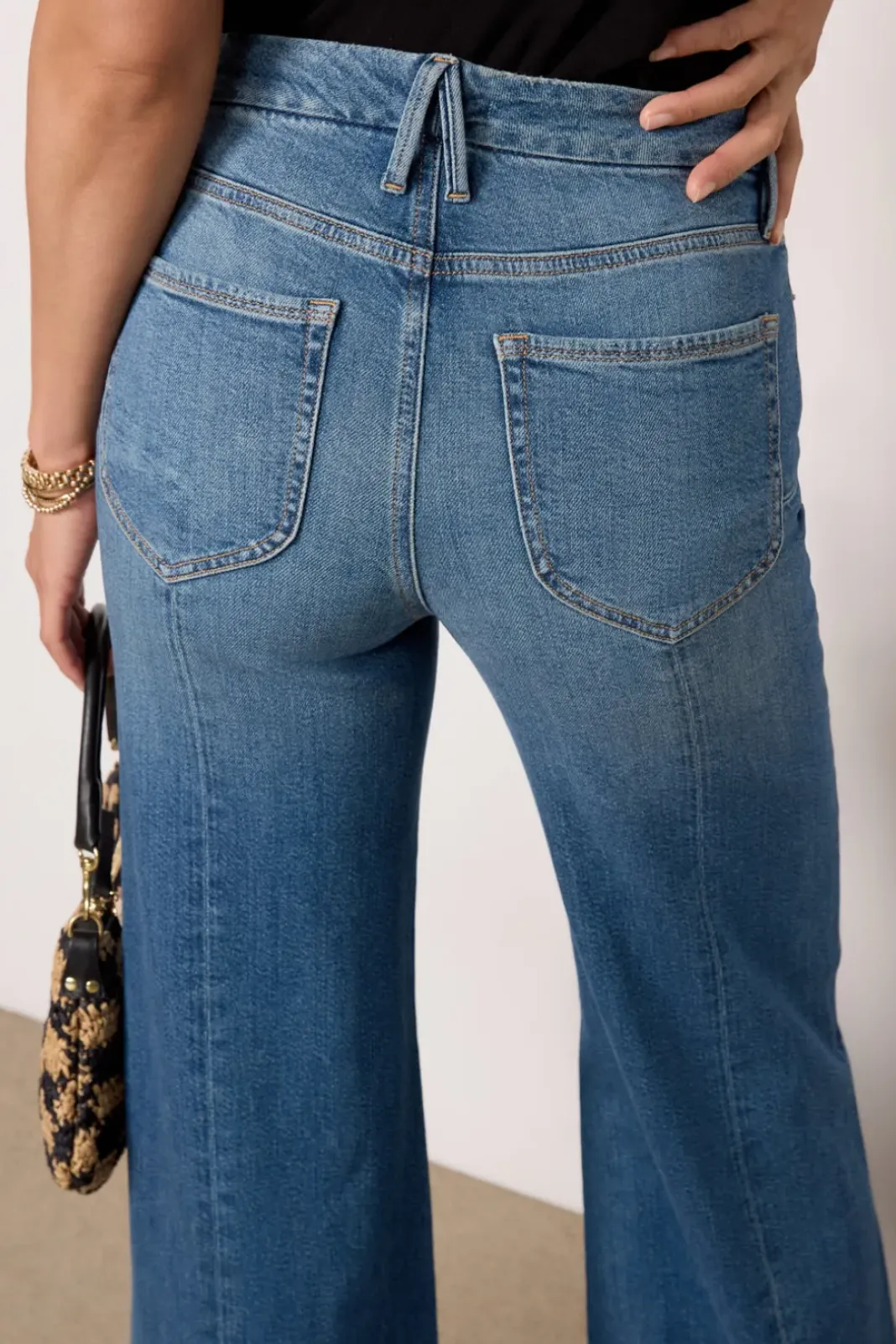 Jeans<GOOD AMERICAN Good Waist Palazzo Seamed Indigo659