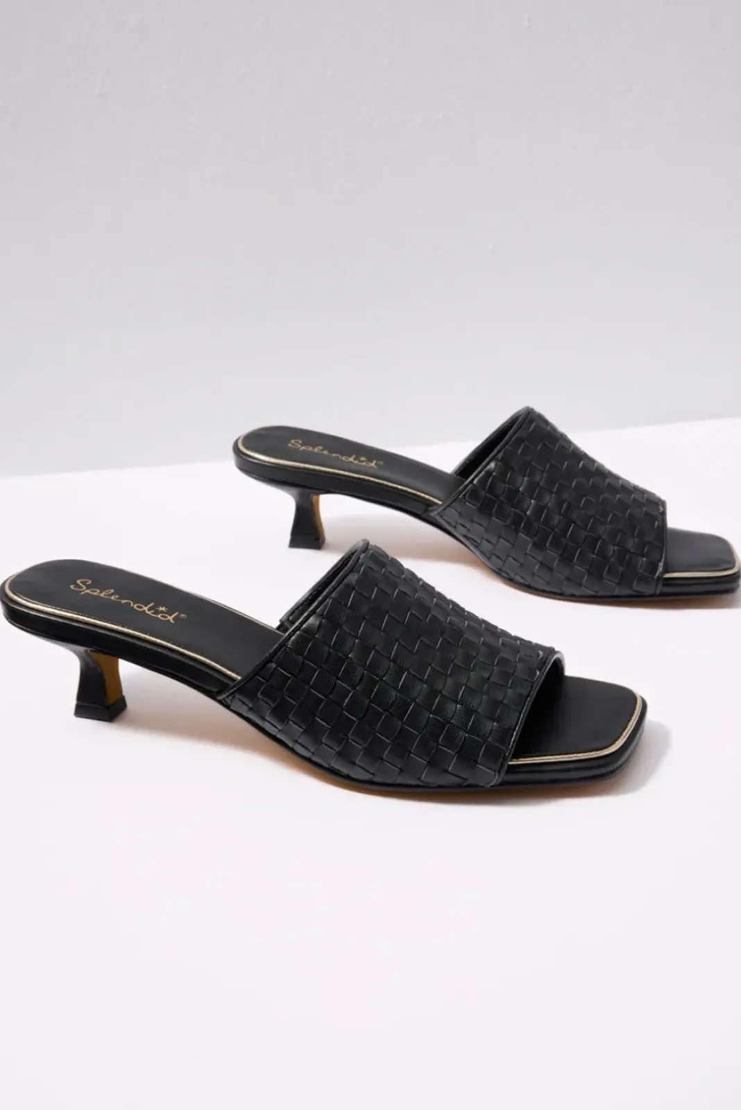 Shoes<SPLENDID FOOTWEAR Hampton Woven Heel Sandal Black