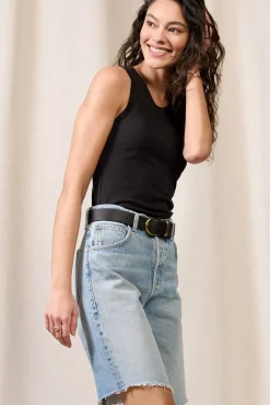 Matching Sets|Tops & Tees<LNA Jones Rib Tank Black