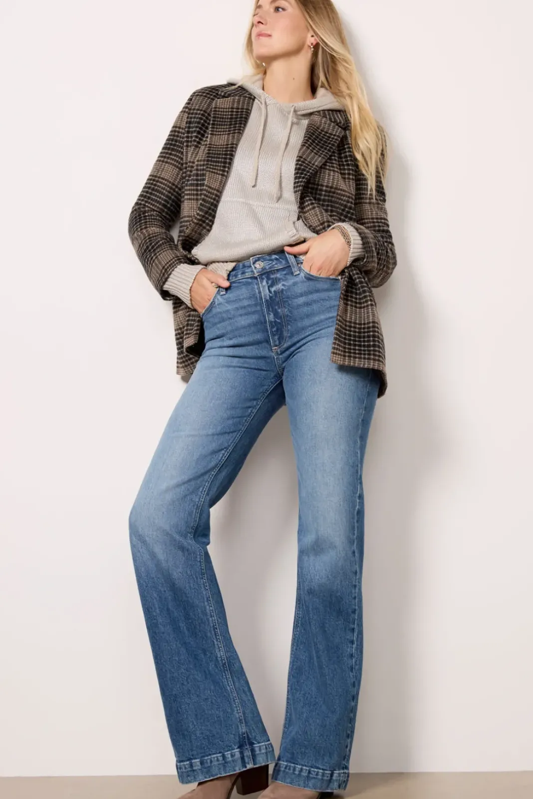 Blazers & Jackets<Z SUPPLY Kingston Relaxed Plaid Blazer Latte