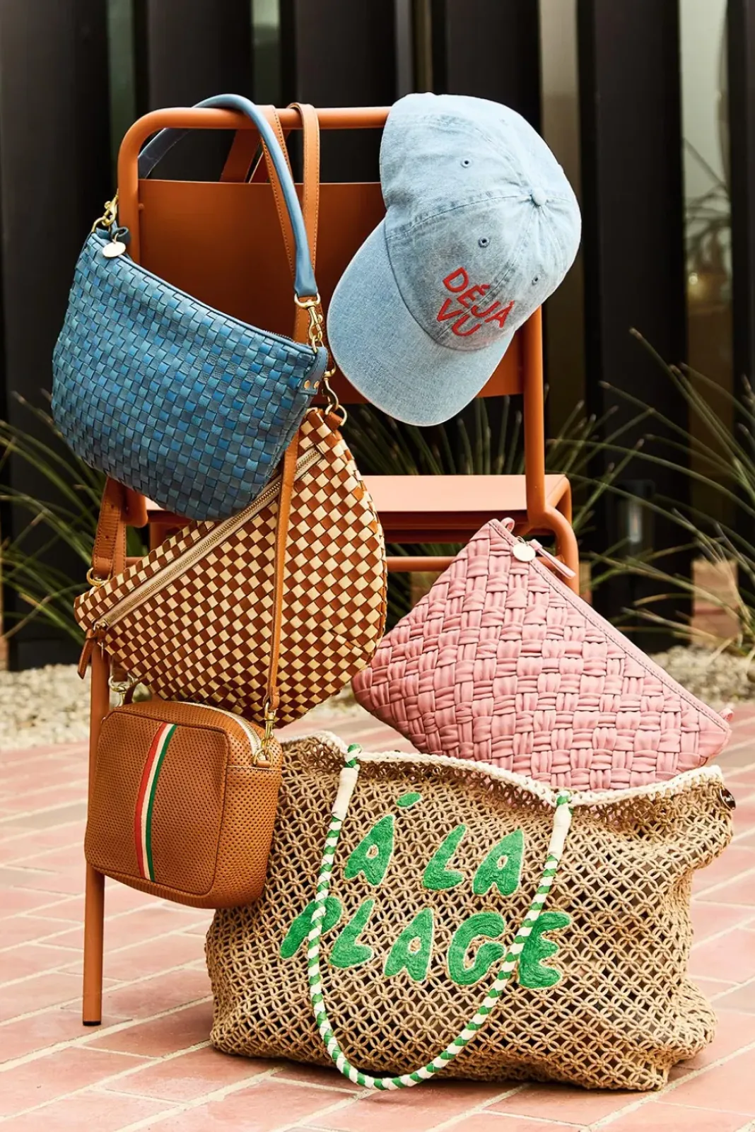 Bags<CLARE V. L`ete Tote Tan/Green