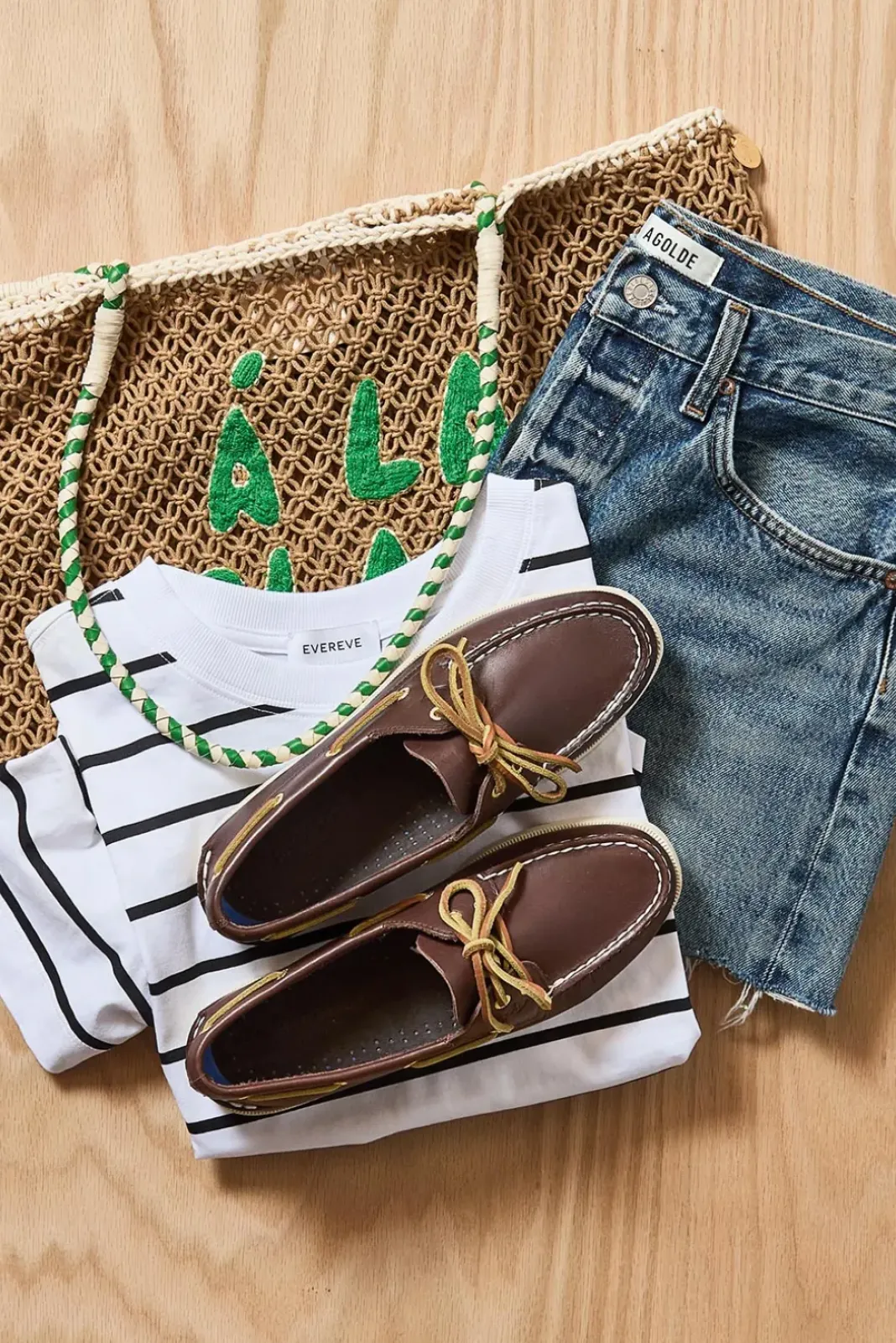 Bags<CLARE V. L`ete Tote Tan/Green