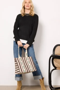 Sweaters<DESIGN HISTORY Lizzy Two-fer Pullover Black