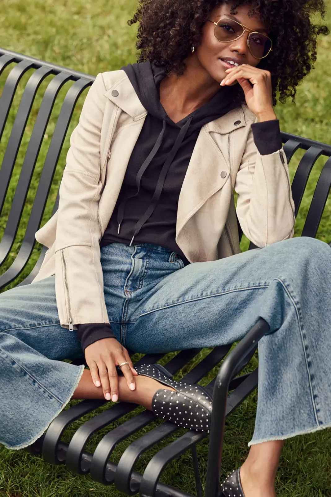 Blazers & Jackets<EVEREVE Marren Moto Jacket Earlgrey