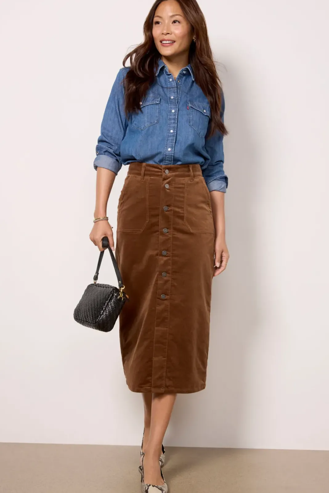 Skirts<PAIGE Meadow Midi Skirt Maplebrown
