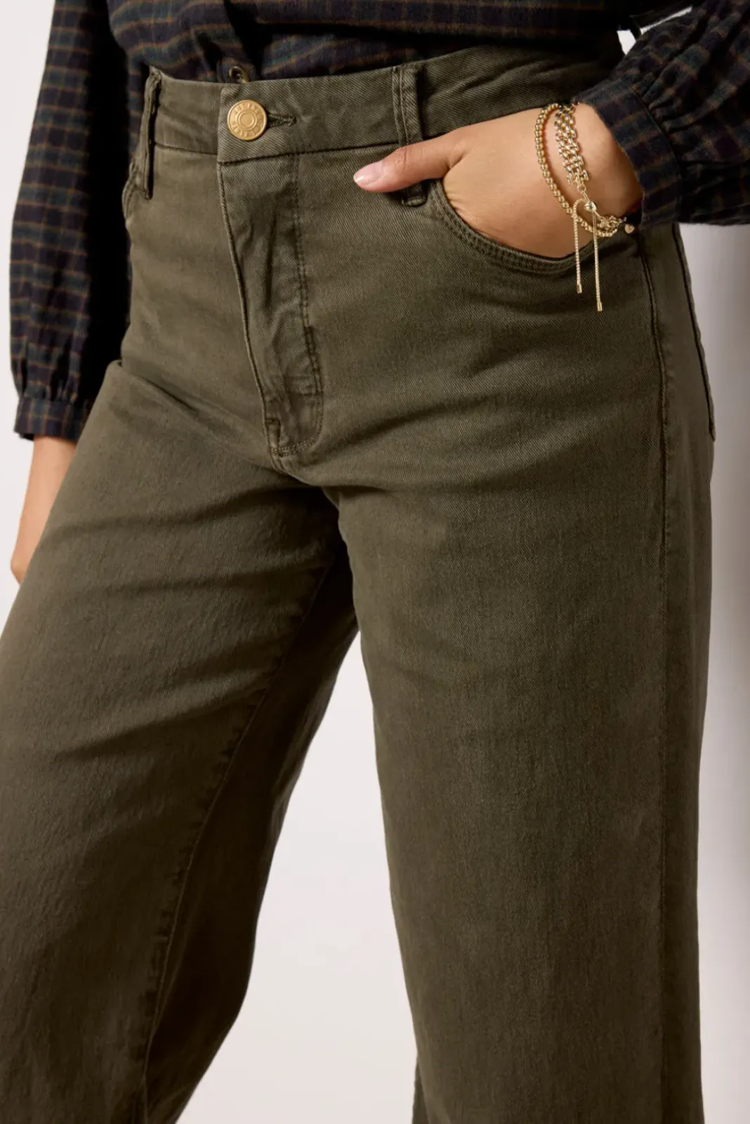 Jeans<KUT FROM THE KLOTH Meg Wide Leg Olive