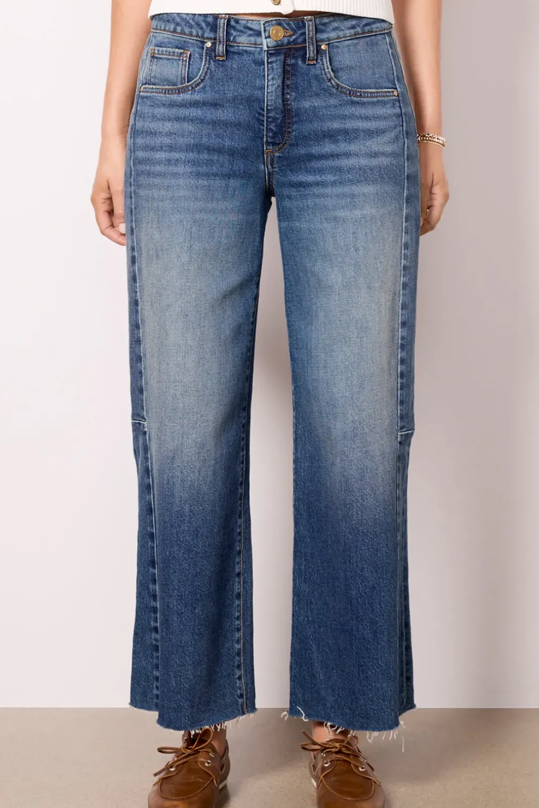 Jeans<KUT FROM THE KLOTH Meg Wide Leg w Seaming Teamwork