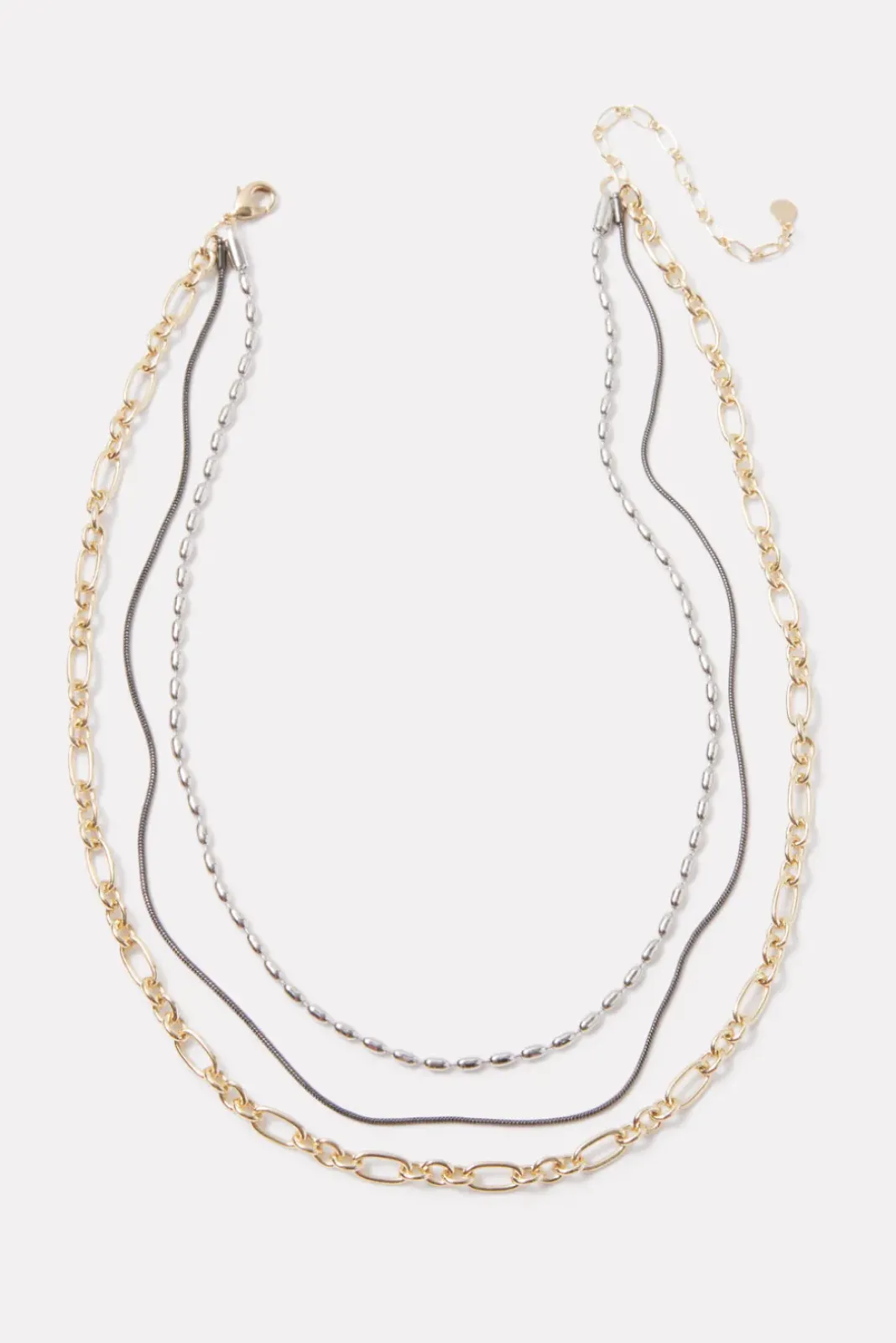 Jewelry<EVEREVE Mira Triple Chain Necklace Gold/Silver/Hemetite