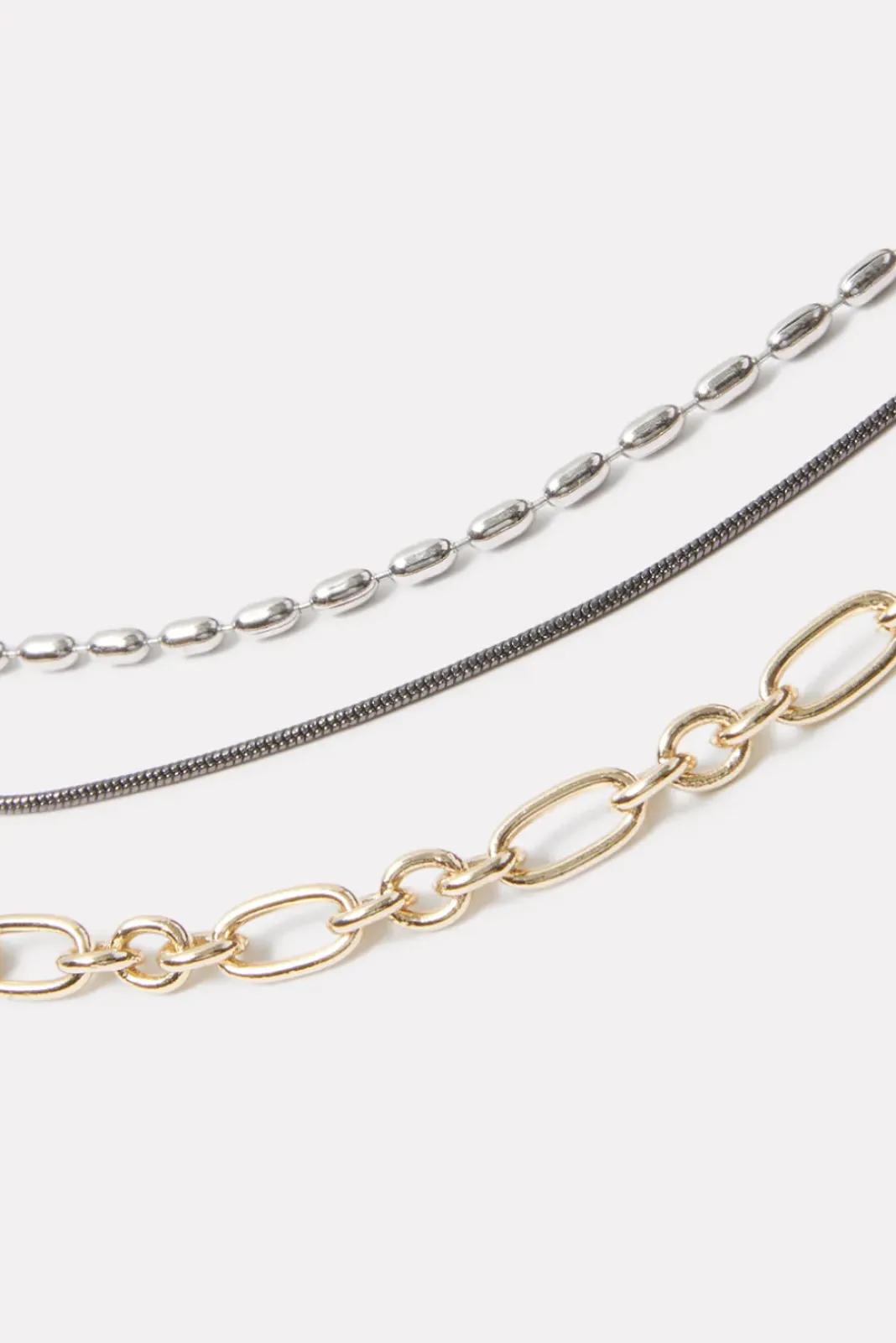 Jewelry<EVEREVE Mira Triple Chain Necklace Gold/Silver/Hemetite
