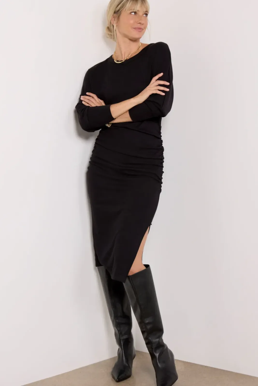 Dresses<MICHAEL STARS Natalie Midi Dress Black