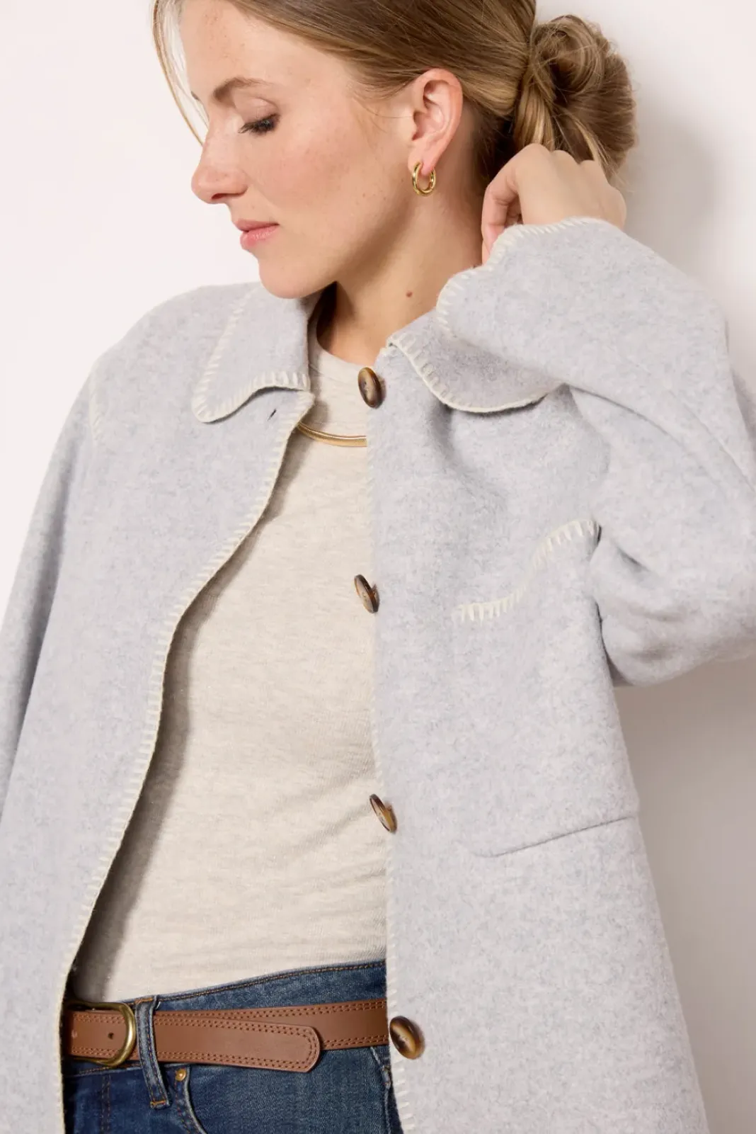 Blazers & Jackets<Z SUPPLY Olivia Whipstitch Jacket Heathergrey