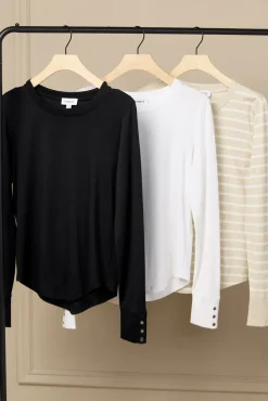 Tops & Tees<EVEREVE Peyton Snap Cuff Tee Black