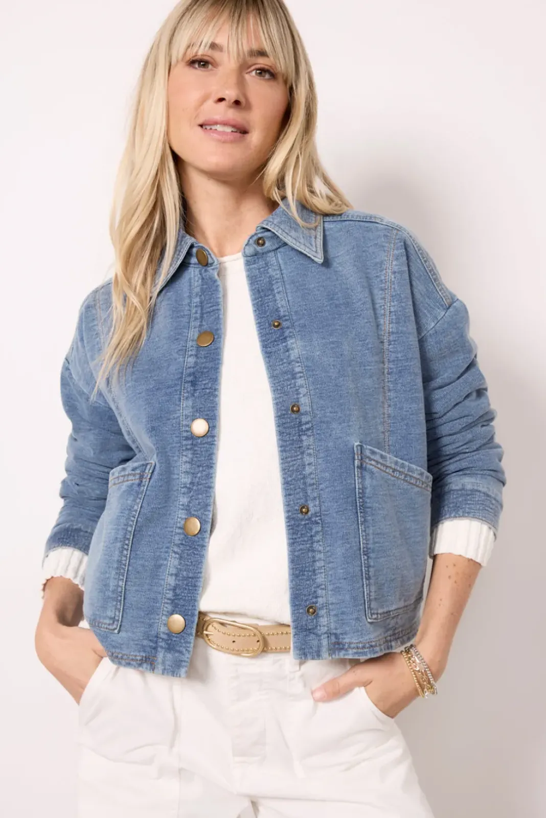 Blazers & Jackets<EVEREVE Phoenix Cropped Barn Jacket Blue