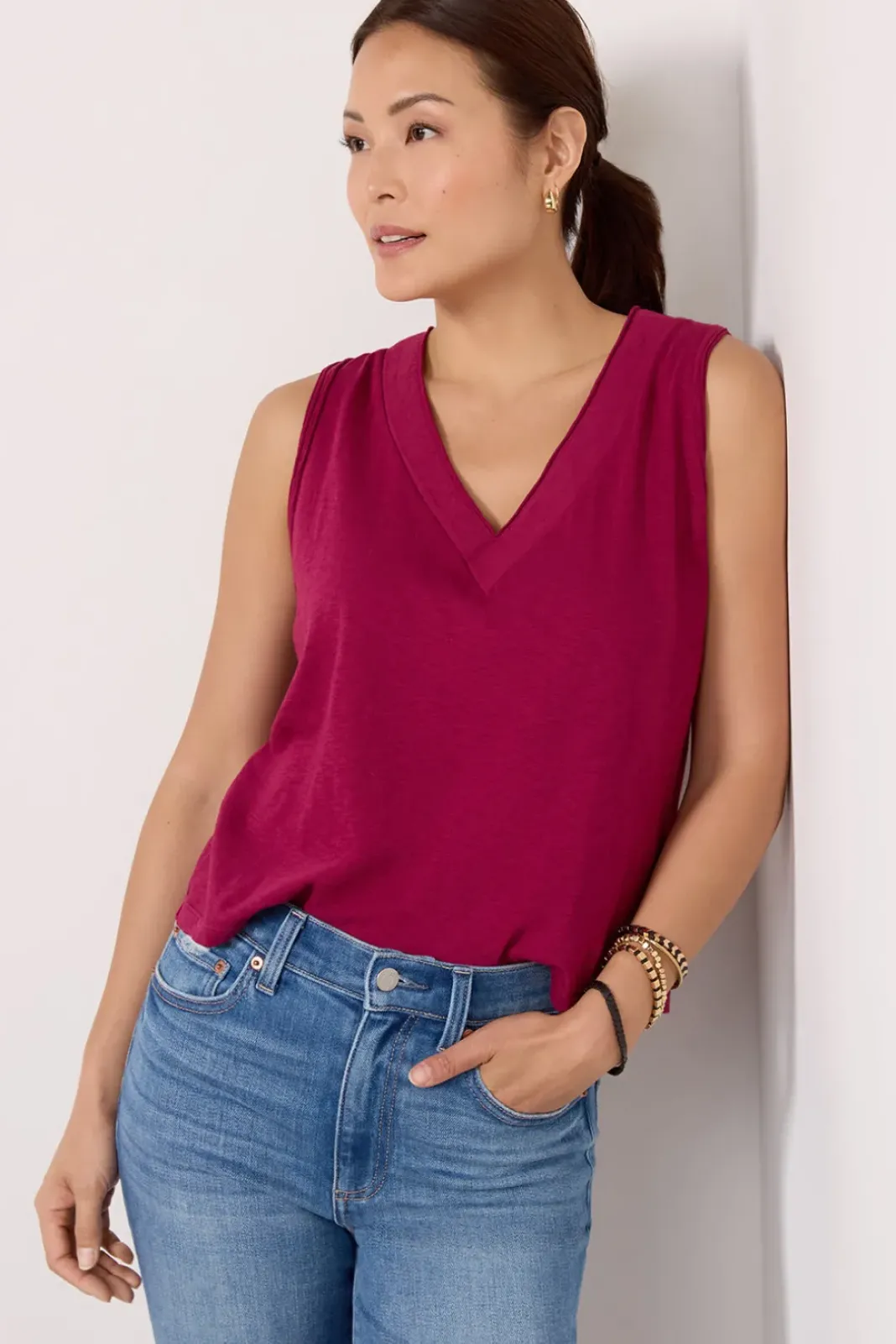 Tops & Tees<STATESIDE Pima Slub Tank Berry