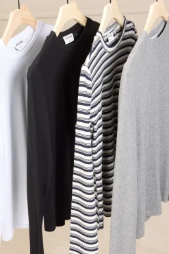 Tops & Tees<LNA Rilo Rib Long Sleeve Top Greymarl