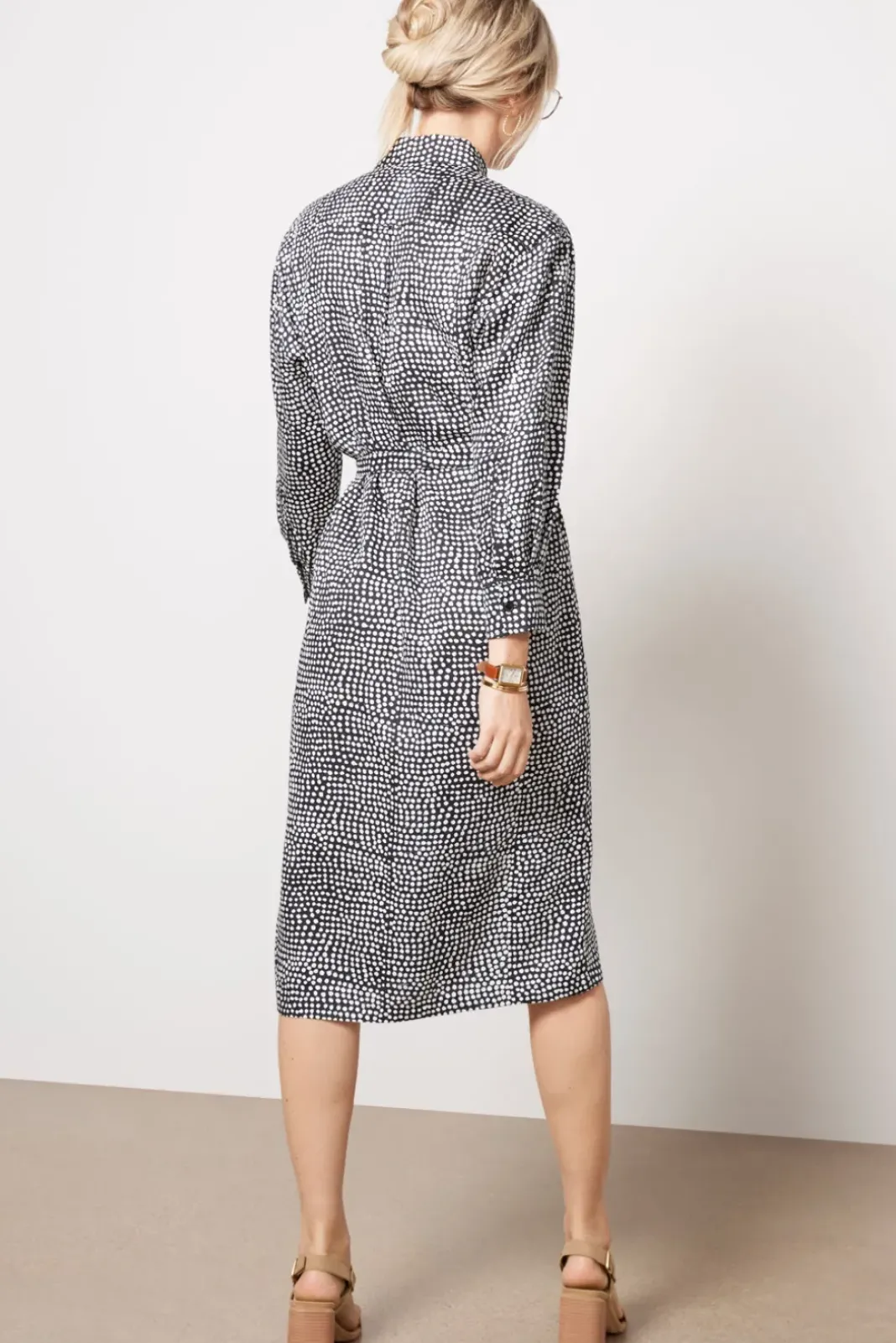 Dresses<EMERSON FRY Ry Shirtdress Painterlydotsblack