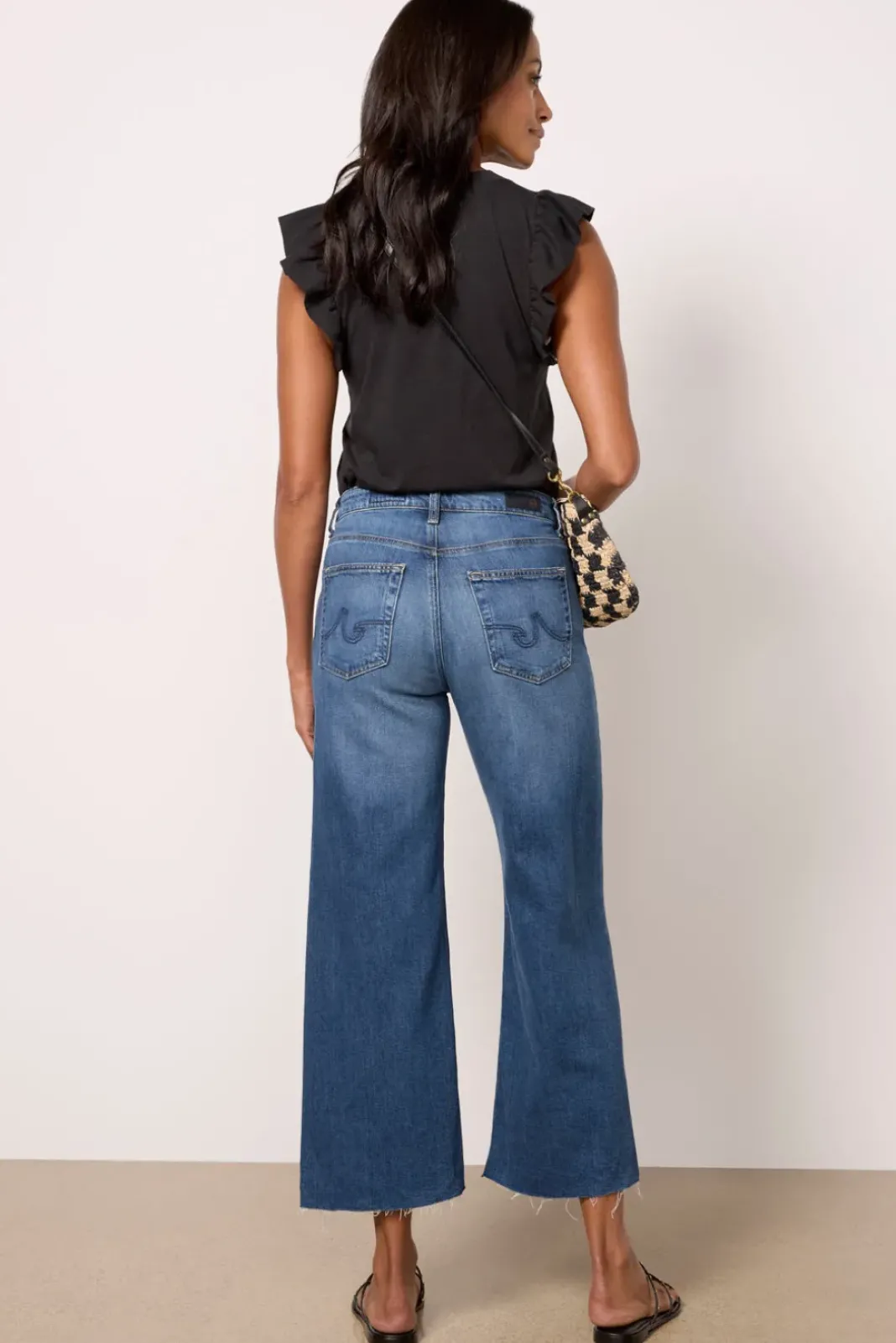 Jeans<AG Saige Wide Leg Crop Plume