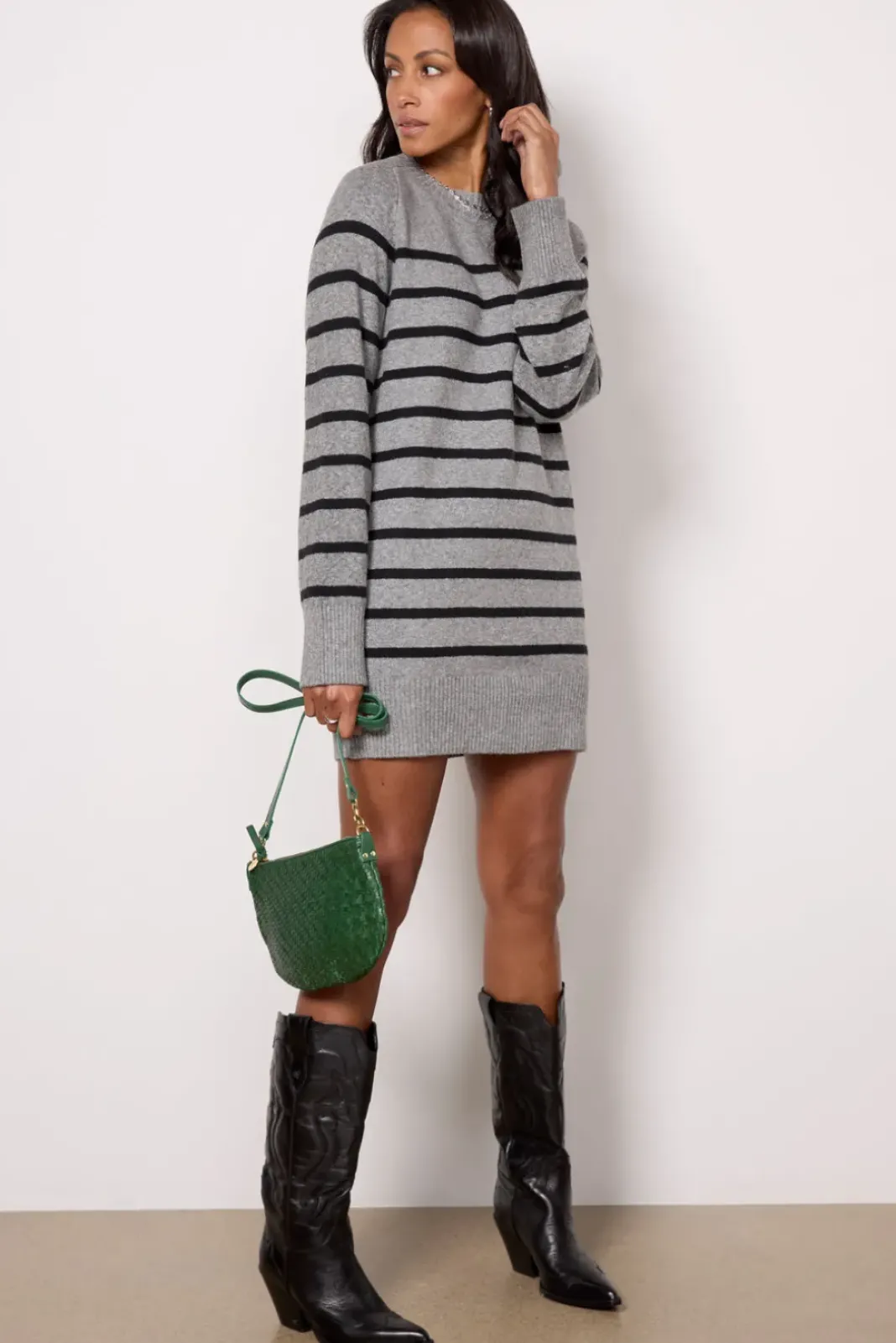 Dresses<SANCTUARY So Soft Sweater Dress Htrash/Blackstripe