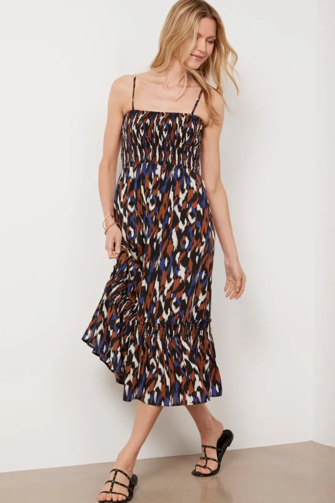 Dresses<EVEREVE Tessa Dress Blue/Brownprint