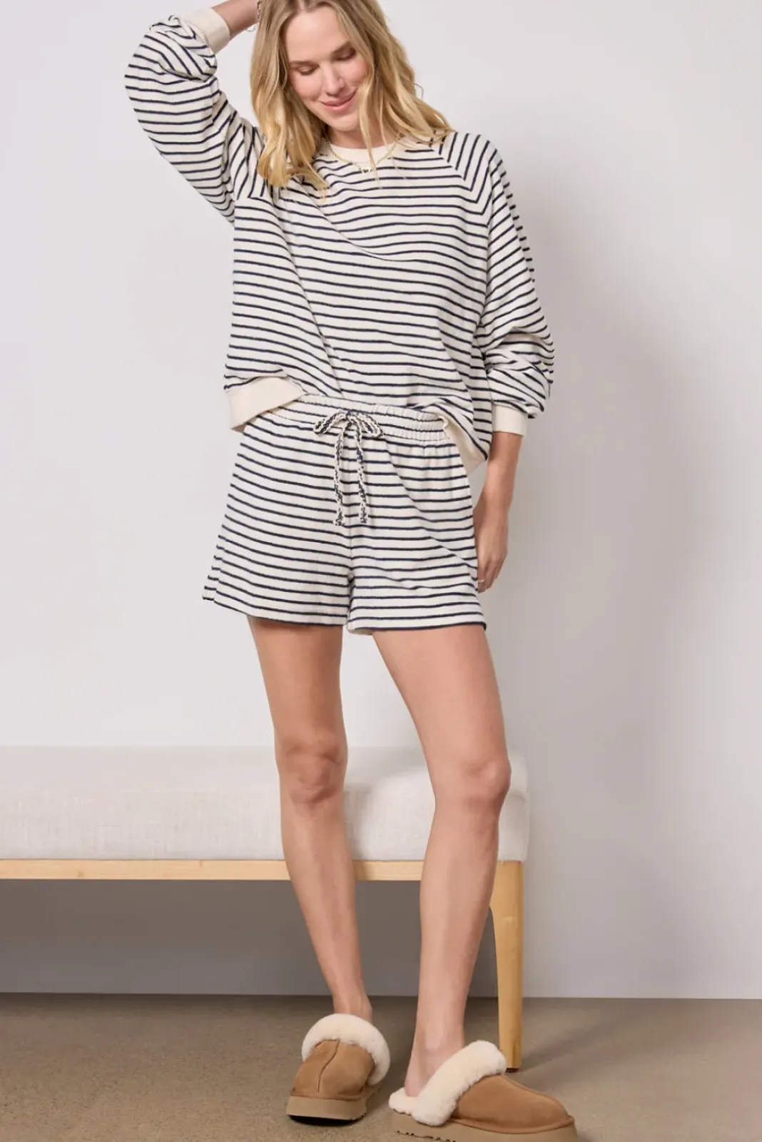 Matching Sets|Sweatshirts<RAILS Theron Sailor Stripe Terry Sweatshirt Cream/Navy