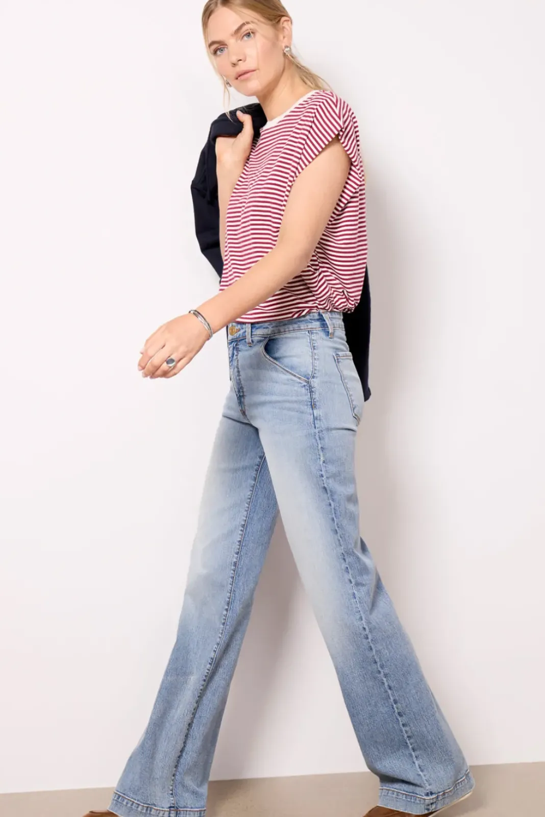 Tops & Tees<PISTOLA Trina Muscle Tee Sangriawhitestripe