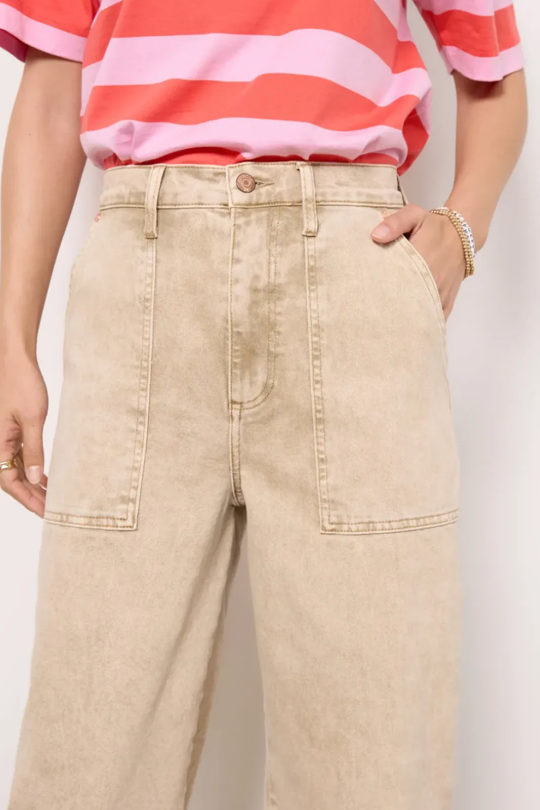 Jeans<PISTOLA Turner High Rise Barrel Leg Fawn