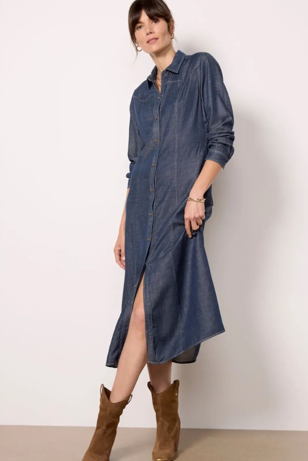 Dresses<CLOTH AND STONE Western Yoke Shirt Dress Twilightdenim