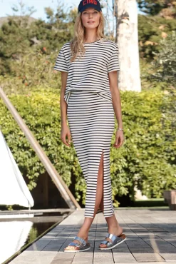 Skirts|Matching Sets<SPLENDID Whit Striped Maxi Skirt White/Navy
